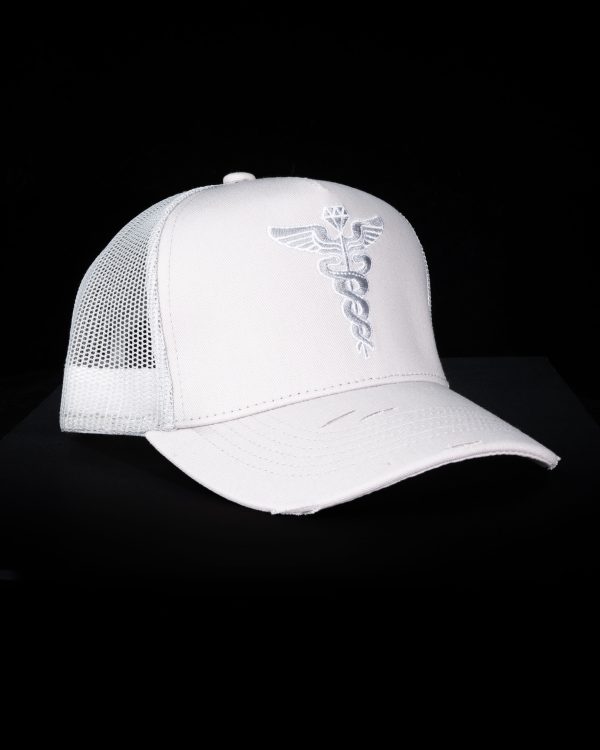 DGJ Hat White & White Logo - Image 2